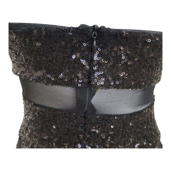 L'Impasse NY Black Sequin and Mesh Sexy Bodycon Party Dress Size S - Picture 5 of 13